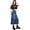 Dark Denim, variant on Risen Jeans Womens Juniors High Rise Midi Denim A Line Skirt (Dark Denim, Small)