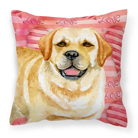 Love Design with Dog Fabric Decorative Pillow