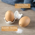 thumbnail image 5 of Salt and Pepper Shakers: Mini Egg Shaped Salt Shakers for Kitchen,Spice and Sugar Shaker with Holes,Seasoning Shaker for Cafes and Restaurants,Camping Powder Sugar Shaker Cute (2PCS,Brown & White), 5 of 8