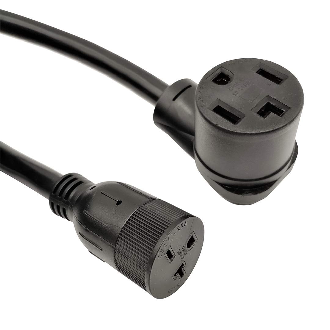 Parkworld 61483 4-Prong Dryer Splitter to 6-20R, NEMA 14-30P Male Plug to 14-30R & 6-20R (T-Blade Also for 6-15R) Female Receptacle (20 Feet)