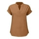 thumbnail image 5 of Vestidos Casuales Para Mujer, Blusas De Mujer De Moda Suéter de mujer de color liso de imitación de lino y lino con hombros descubiertos y cuello en V de manga corta a la moda, 5 of 5