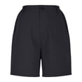 thumbnail image 6 of BXJX Womens Bermuda Shorts, Zipper Pocket Elastic Waist Walking Above the Knee Cargo Shorts Dark Gray Size M, 6 of 9