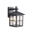 thumbnail image 2 of Kenroy Home Greene 12'' Outdoor 1-Light Wall Sconce Light Fixture with Clear Glass Rectangle Shade for Front Door, Patio, or Porch, Black, 2 of 8