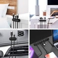 thumbnail image 4 of Cord Organizer, Cable Clips Cord Holder, Cable Management USB Cable Power Wire Cord Clips, 2 Packs Cable Organizers for Car Home and Office (5, 3 Slots)，Black, 4 of 6