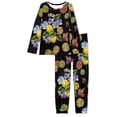 thumbnail image 4 of Renewold Womens Long Sleeve Shirt and Lounge Skinny Pajama Jogger Pants Colorful Lemon Bouquet Print Sleepwear Set Multi-Season Indoor outdoor Jogger Outfits Size 3XL, 4 of 5
