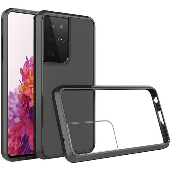 Samsung Galaxy S21 Plus (6.7") Case Hybrid Slim Clear Transparent Shockproof Bumper with Soft TPU   Hard PC Back ,Xpm Phone Cover for Galaxy S21  Plus - Black
