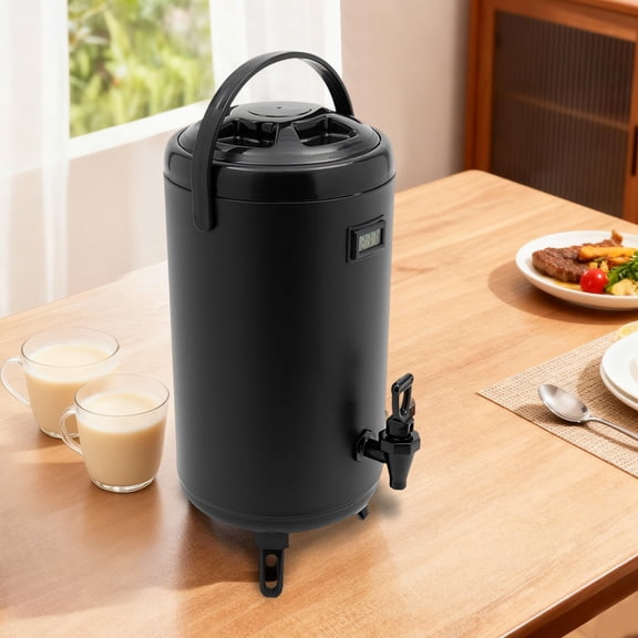 12L Commercial Hot Beverage Dispenser with Thermometer, Stainless Steel Coffee Urn Hot Drink Dispenser Insulated Beverage Dispenser for Hot Tea,Coffee,Water,Milk,Juice,Soup Family Party Cafe Buffet