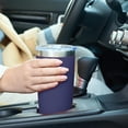 thumbnail image 5 of Vaso de 20 oz con tapa, vaso de viaje de acero inoxidable de doble pared con aislamiento al vacío, taza de café con aislamiento duradero, con revestimiento de polvo azul marino, taza térmica con tapa, 5 of 5