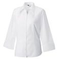 thumbnail image 1 of Russell Collection- Camisa entallada Tencel de manga tres cuartos para mujer (Blanco) Russell UTRW3269_white, 1 of 1