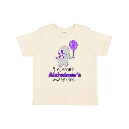 

Inktastic I Support Alzheimer s Awareness Elephant with Purple Balloon Gift Toddler Boy or Toddler Girl T-Shirt