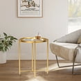 thumbnail image 5 of Adeco  Gold End Table Metal Waterproof Snack Beside Table Accent Coffee Table - 16.9""(D)x 16.9""(W)x 20.5""(H) Gold, 5 of 5