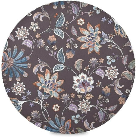 

Hyjoy Paisley Flower Round Placemats Set of 1 Non-Slip Heat Resistant Washable Table Mats for Kitchen Dining Table Decoration 15.4 Inch