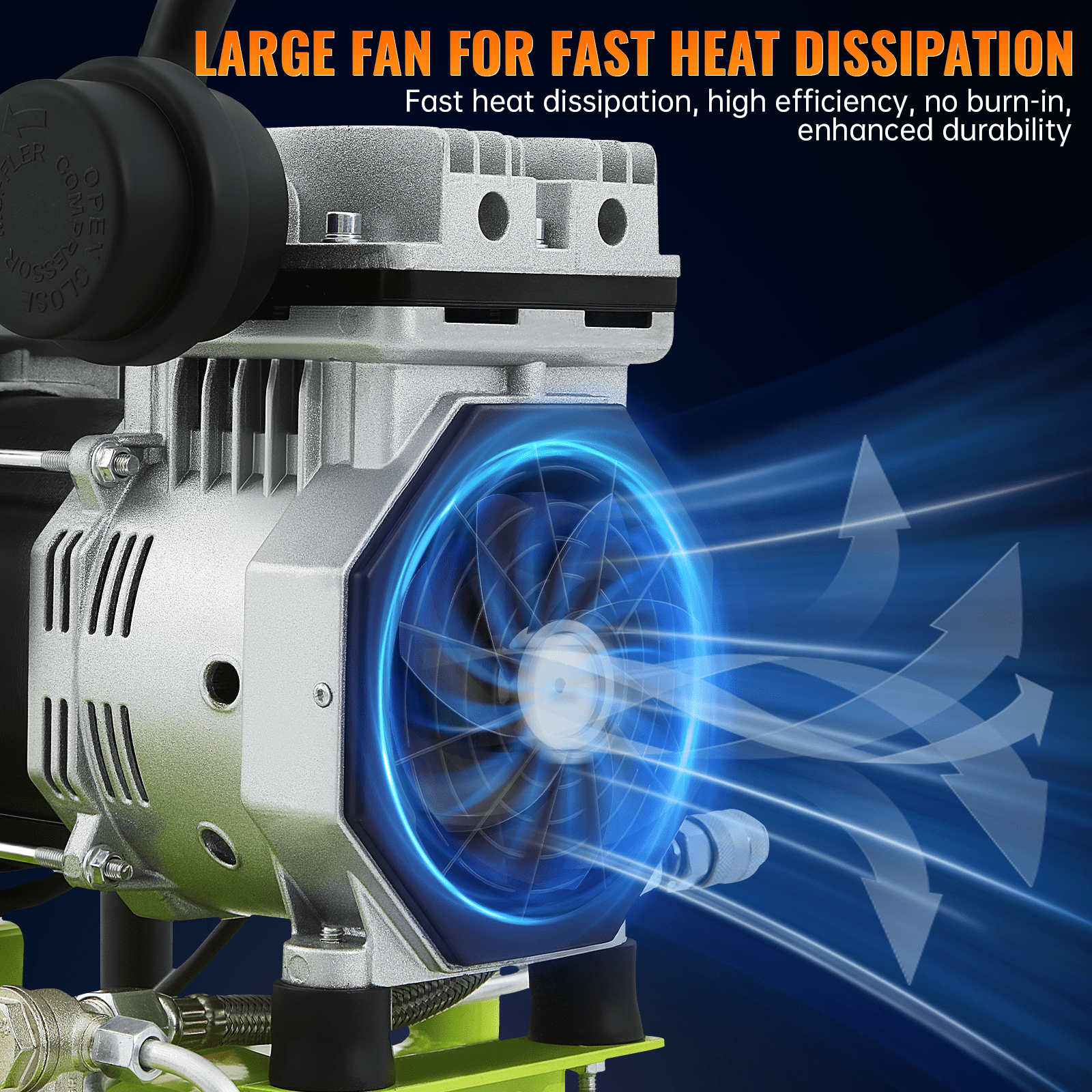 13 Gallon Air Compressor,2HP 4.2SCFM @90PSI Ultra Quiet and Oil-Free Air Compressor,115PSI Max Pressure,75 dBA Noise Level,Oil Free Compressor Tank for Auto Repair, Tire Inflation, Spray Painting