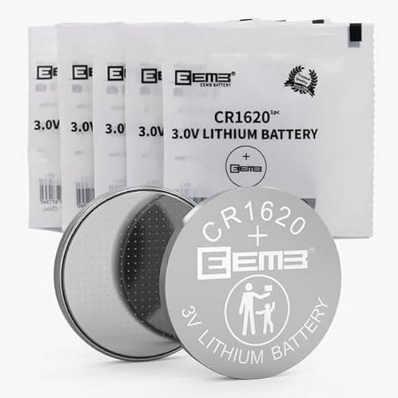 EEMB 5 Pack CR1620 Battery 3V Lithium Battery Button Coin Cell Batteries 1620 Battery ECR1620, DL1620 for Watch, Key Fob, Calculator, Car Remote, Remote Control, Mobile Game, Toys, Smart Devices