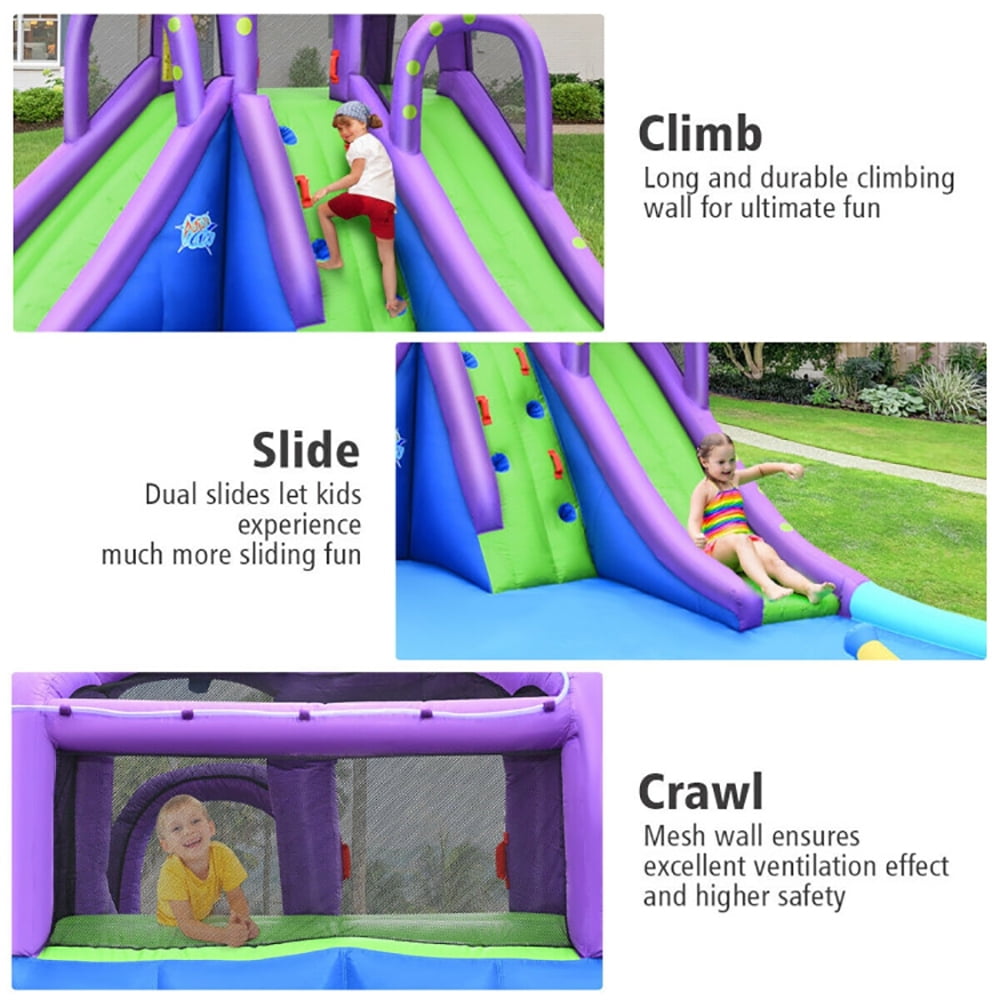 Aimee Lii Inflatable Water Park Mighty Bounce House with Pool and 780W Blower, Bounce House Water Slide for Kids 5-10
