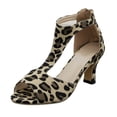 thumbnail image 3 of Oyedens Women's Dress High Heels Sandals Fashion Leopard Peep Toe Kitten Heels Shoes Dressy Pump, 3 of 5
