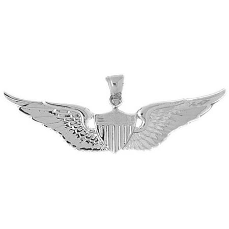 14K White Gold United States Air Force Pendant - 22 mm