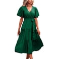 thumbnail image 1 of B91xZ Robes Formelles pour Femmes Été Col Carré à Volants Robe Babydoll Fluide,GN3 m, 1 of 4