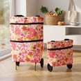 thumbnail image 6 of Foldable Rolling Shopping Tote Bag with Wheels Floral Print Portable Grocery Cart Travel, 6 of 7