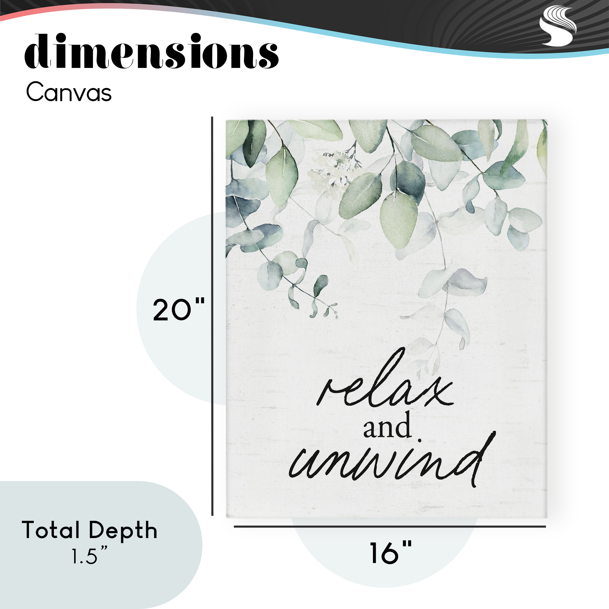 Relax And Unwind Herb Leaves Canvas Wall Art, design by Lettered and Lined