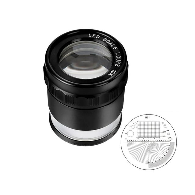 LQQDREX 10X Magnifying Glass,Multi-Scale Graticule Scale Magnifier Loupe,Portable Pocket Magnifier Optical Reading Magnifier,Optical D9E4
