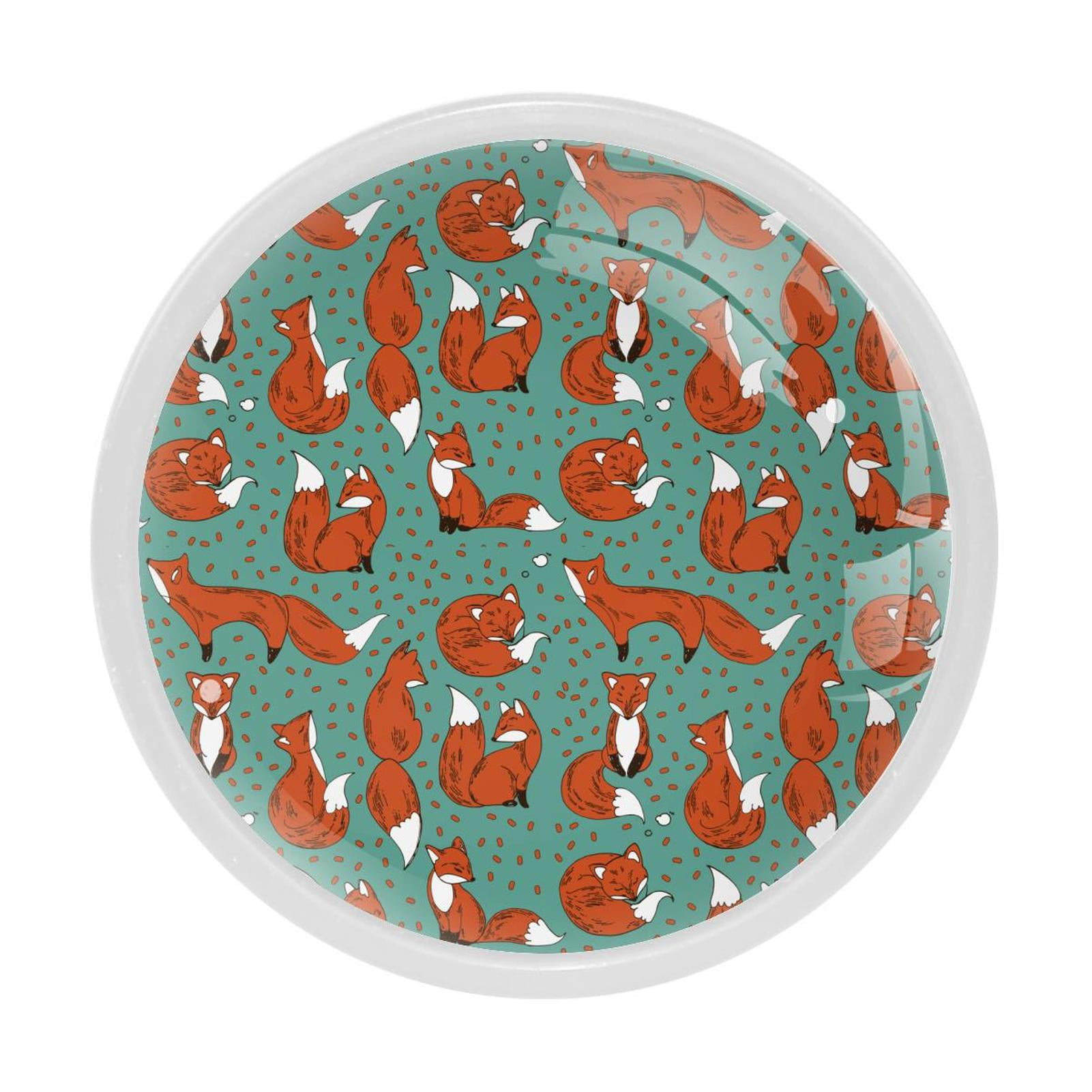 4 Pcs Fox Knobs for Kitchen Cupboard Dresser Bookcase Drawer