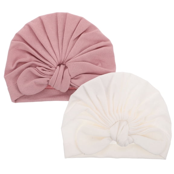 WRITWAA 2pcs Baby Headwrap Knotted Design Cotton White Multifunctional Design For Newborns And Outdoor Occasions