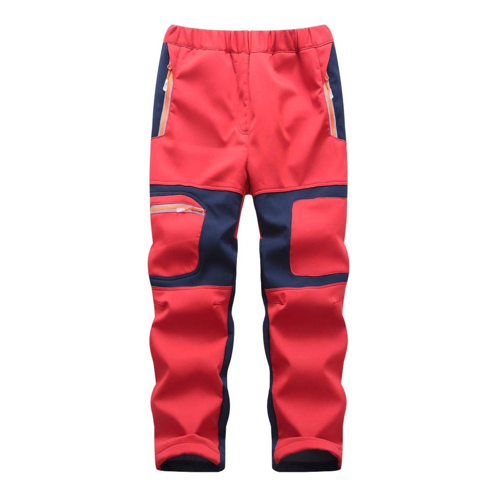 Kids Boys Youth Hiking Cargo Pants Waterproof Outdoor Fleece Lined Soft