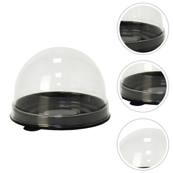 OUNONA Black PET Cake Packing Containers with Transparent Covers for Storage Use and Bakery Display 50 Pieces