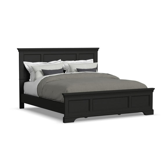 Homestyles Bedford King Size Traditional Wood Platform Bed, Black