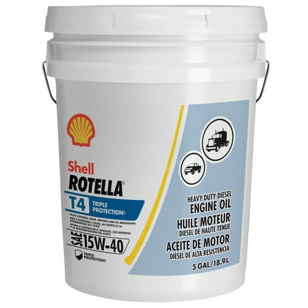 Shell Rotella T4 Triple Protection 15W-40 Diesel Engine Oil, 5 (Best Engine Oil Additive Older Engines)