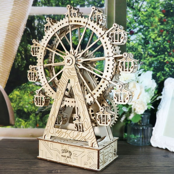 Music Park 3D Puzzles for Adults Ferris Wheel You Are My Sunshine Music Box Model Kits Birthday Christmas Unique Gift for Women