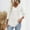A01_White, variant on Bzhegqhd Women's New Solid Color V-neck Quarter Sleeved Top T-shirt with Pleated Lines On the Chest