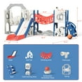 thumbnail image 6 of XJD 11 in 1 Toddler Slide and Swing Set, Kids Slide for Toddlers, Outdoor Indoor Playground for Toddlers 1-3, Toddler PlaySet with Basketball Hoop, Golf Set, Climbing Arch(Blue Red), 6 of 10