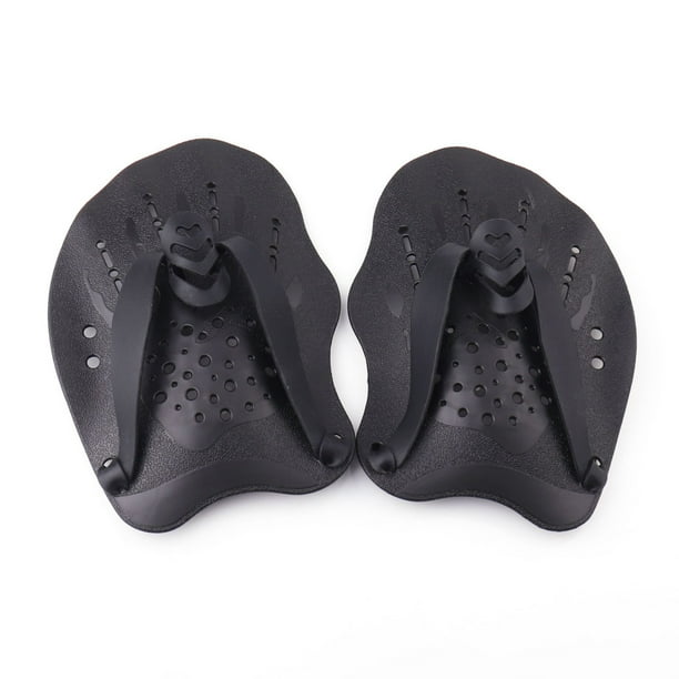 Paletas de natación para nadar en el regazo, guantes palmeados, accesorios para nadar en el regazo, 1 par (negro)