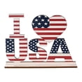 thumbnail image 2 of Eqslft 4th of July Wooden Table Decor Patriotic Table Centerpiece Sign Independence Day Wood Blocks Wooden Plaque Red White and Blue Wood Block Sign for Home, 2 of 8