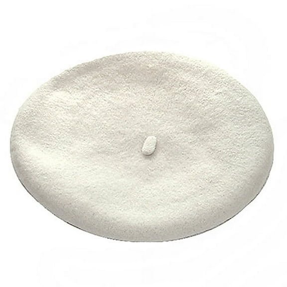 Opolski Women Classic Wool Felt Warm French Beret Hat Beanie Pure Color Sweet Mini Cap
