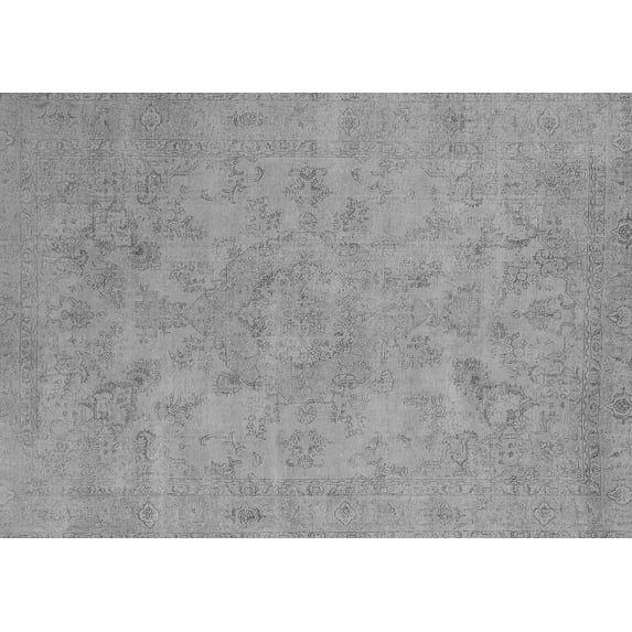 Ahgly Company Indoor Rectangle Oriental Gray Industrial Area Rugs, 6' x 9'