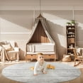 thumbnail image 5 of VUNATE 5'x5' Round Rugs for Living Room Washable Rugs Boho Moroccan Area Rug Soft Neutral Geometric Bohemian Carpet Distressed Indoor Rug for Bedroom Dining Room Office Foldable Nonslip Rug Gray, 5 of 7