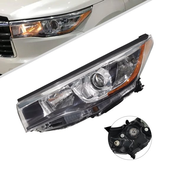 YIYIBYUS Headlight Assembly Left Headlamp Fits for 2014 2015 2016 Toyota Highlander Driver Side Headlight Head Lamp