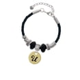 thumbnail image 2 of Delight Jewelry Goldtone Large Disc Letter - U - 3/4'' Wife Celtic Knot Leather Bead Bracelet, 7"+2" Extender, 2 of 4