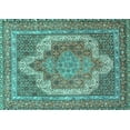 thumbnail image 1 of Ahgly Company Indoor Rectangle Medallion Turquoise Blue Traditional Area Rugs, 5' x 8', 1 of 4