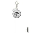 thumbnail image 2 of Delight Jewelry Silvertone Domed Black RDA - Silvertone Clip on Charm with Clear Crystal Drop, 2 of 4