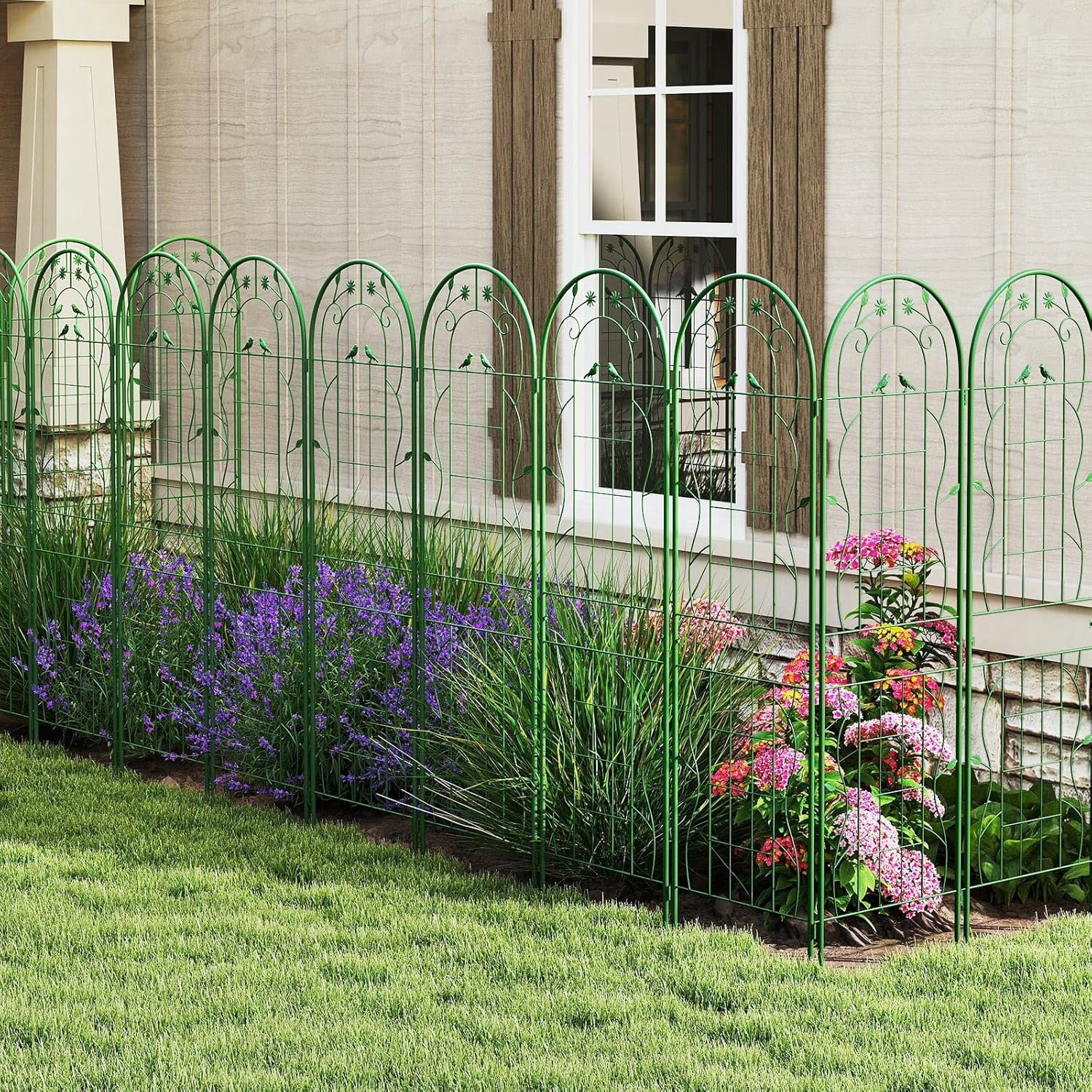 Kingsss 4 Pack Garden Trellis, 71" x 20" Rustproof Metal Plant Trellis Plant Support for Vegetables, Roses, Cucumbers, Rustproof Trellis for Climbing Plants Outdoor for Patio, Yard, Lawn, Green