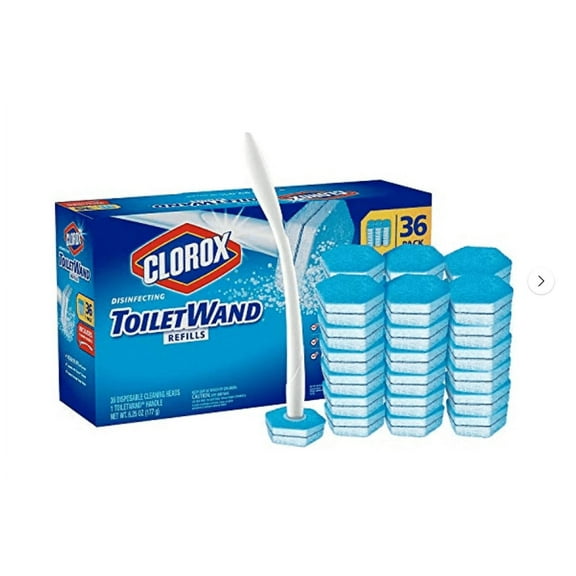 Clorox Toiletwand,Disposable Toilet Cleaning Rainforest Rush Refill 36 Count 1 Toilet