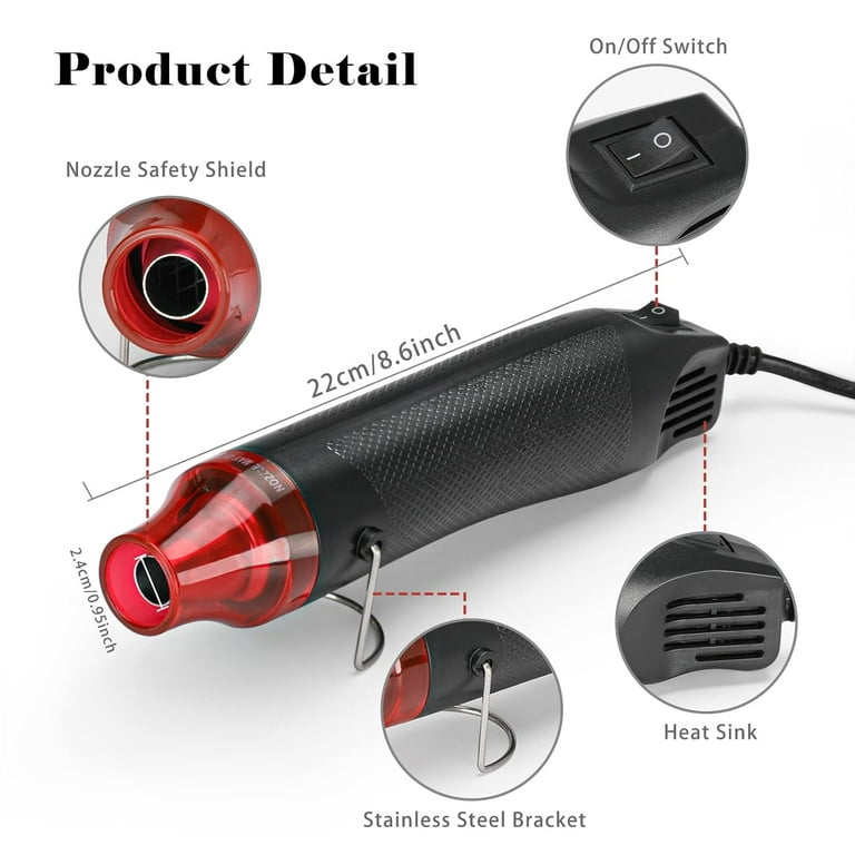 Mini Heat Gun + Heat Shrink Tubing Kit,300W 392°F Heat Gun for Shrink  Tubing,Shrink Wrapping,Wire Connectors,Cable and Wire Shrink Wrap,Crafts  Candle Making and Epoxy Resin Heating: : Industrial & Scientific