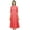 Peach, variant on Bimba Women's Cotton Dress Roll Up Sleeves Mandarin Collar Button Down Mid-Calf Shirt Dress
