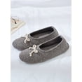 thumbnail image 1 of Womens Comfy Ballerina House Slippers, Flat Ballet Non Slip Bedroom Shoes House Cozy Slippers with Bow and Anti-Slip Sole for Indoor, 1 of 8