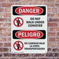 thumbnail image 4 of (2 Pack) Do Not Walk Under Conveyor Bilingual OSHA Danger Sign 18 Inch X 24 Inch Indoor / Outdoor Rust-Free Aluminum Metal Signs for Workplace, Workshop, and Construction Site, Made in, 4 of 8