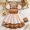 175Multicolour351, variant on CAIVO Kids Bohemian Style Girls Patchwork Color Dress With Puffed Short Sleeves Casual Summer Play Dresses Square Collar Cute Sundress